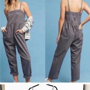 Postmark Every Day Linen Eyelet Lace Lagenlook Jumpsuit Anthropologie